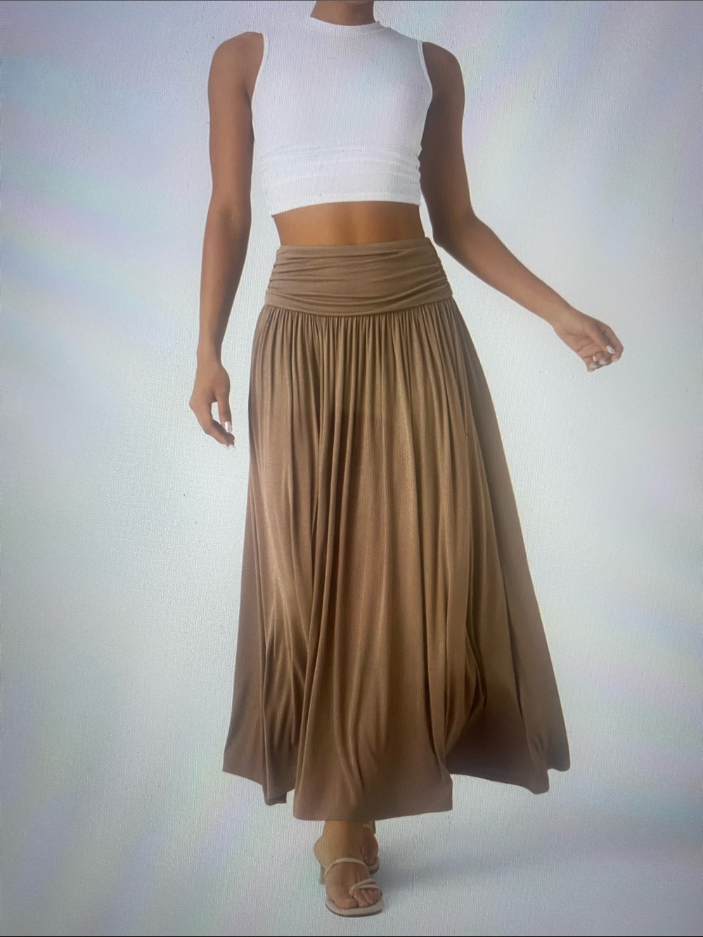 XLARGE.  HALARA HIGH WAISTED RUCHED FLOWY MAXI SKIRT